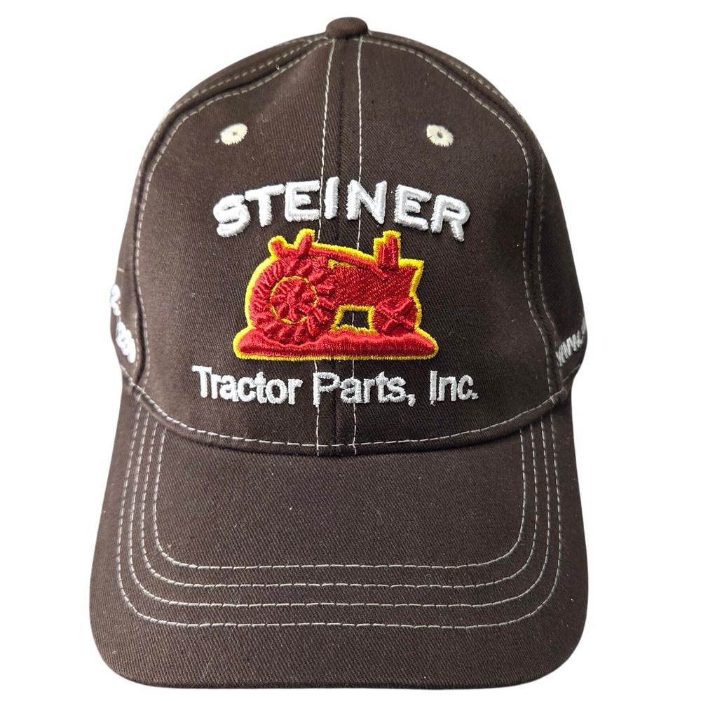 Steiner Tractor Parts Advertisement Trucker Strapback‎ Hat Cap Brown OSFM